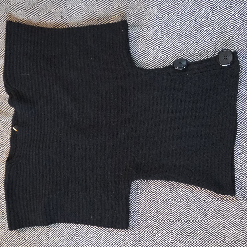 BCBGMaxAzria Kids Black Knit Skirt with Button Accents